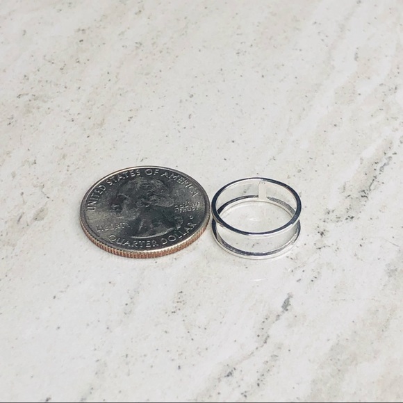 925 Sterling Silver Double Line Midi Ring - Picture 10 of 16